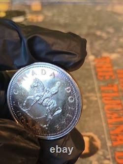 1973 Canada RCMP Centennial Proof Dollar Insane Rainbow Toned Gem
