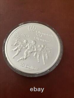 1974 CANADA Elizabeth II Olympic Montreal Lacrosse Proof Silver $10 Coin