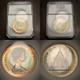 1976 $1 Canada Library Silver Proof Dollar, Old PCI Holder, Rainbow Target Toned
