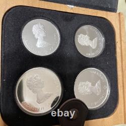 1976 CANADA OLYMPIC SILVER PROOF COIN SET withBOX 4.32 OZ STERLING FREE SHIPPING