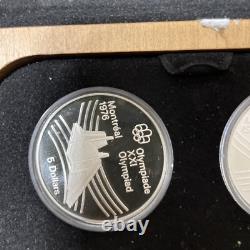 1976 CANADA OLYMPIC SILVER PROOF COIN SET withBOX 4.32 OZ STERLING FREE SHIPPING