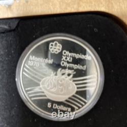 1976 CANADA OLYMPIC SILVER PROOF COIN SET withBOX 4.32 OZ STERLING FREE SHIPPING