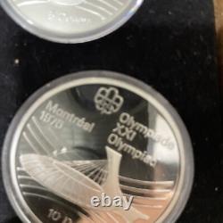 1976 CANADA OLYMPIC SILVER PROOF COIN SET withBOX 4.32 OZ STERLING FREE SHIPPING