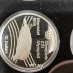 1976 CANADA OLYMPIC SILVER PROOF COIN SET withBOX 4.32 OZ STERLING FREE SHIPPING