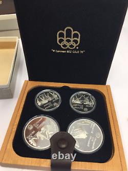 1976 Canada 4-Coin Silver Montreal Olympic Games Proof Set In Protection Case