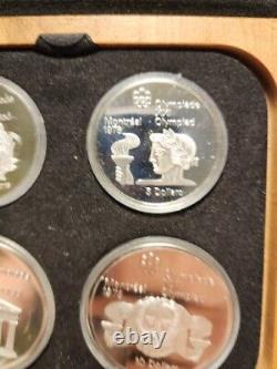 1976 Canada Montreal Olympic 4 Piece Silver Proof Coin Set Case COA JRBX51A