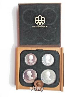 1976 Canada Montreal Olympic 4 Piece Silver Proof Coin Set With Case & COA