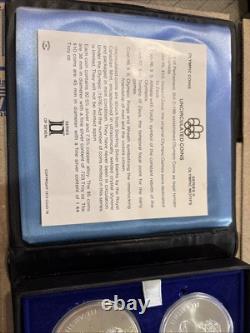 1976 Canada Montreal Olympic 4 Piece Silver Proof Coin Set With Case & COA