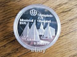 1976 Canada Montreal Olympic 4 Piece Silver Proof Coin Set With Case & COA