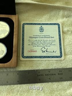 1976 Canada Montreal Olympic 4 Piece Silver Proof Coin Set With Case & COA