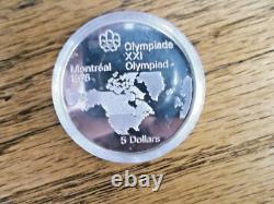 1976 Canada Montreal Olympic 4 Piece Silver Proof Coin Set With Case & COA