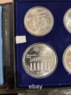 1976 Canada Montreal Olympic 4 Piece Silver Proof Coin Set With Case & COA