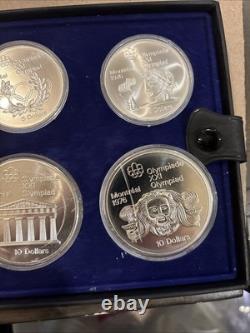 1976 Canada Montreal Olympic 4 Piece Silver Proof Coin Set With Case & COA