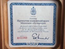 1976 Canada Montreal Olympic 4 Piece Silver Proof Coin Set With Case & COA