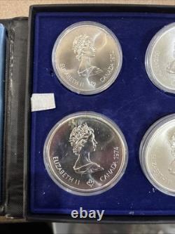 1976 Canada Montreal Olympic 4 Piece Silver Proof Coin Set With Case & COA