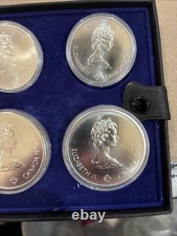 1976 Canada Montreal Olympic 4 Piece Silver Proof Coin Set With Case & COA