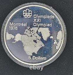 1976 Canada Montreal Olympic Series 7 Field Sports 4 Coin Set. 925 Silver Proof
