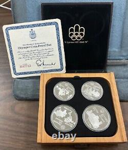 1976 Canada Montreal Olympics Proof Silver 4-Coin Set Series I COA +Box