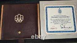 1976 Canada Montreal Olympics Proof Silver Set with Wooden Box COA Uncirculated #7