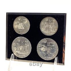 1976 Canada Montreal Olympics Series 1 Silver Proof Set 4 Coins No Case Or COA