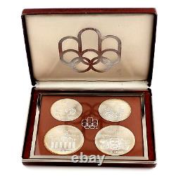 1976 Canada Montreal Olympics Series II Silver Proof Set 4 Coins With Case No COA