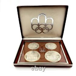 1976 Canada Montreal Olympics Series II Silver Proof Set 4 Coins With Case No COA