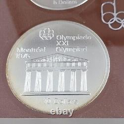 1976 Canada Montreal Olympics Series II Silver Proof Set 4 Coins With Case No COA