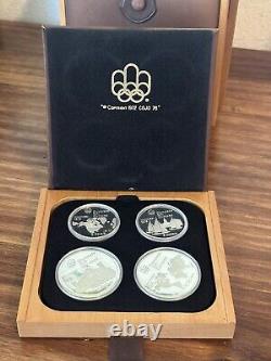 1976 Canada Olympic Games Complete 28 Silver Proof Coin Set w Display Stand