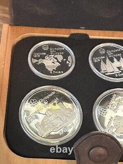 1976 Canada Olympic Games Complete 28 Silver Proof Coin Set w Display Stand