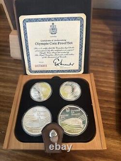 1976 Canada Olympic Games Complete 28 Silver Proof Coin Set w Display Stand