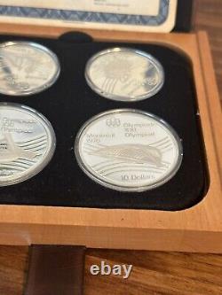 1976 Canada Olympic Games Complete 28 Silver Proof Coin Set w Display Stand