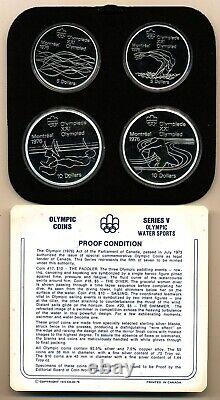 1976 Canada Olympics 4 Piece Silver Coin Set Proof Series 5