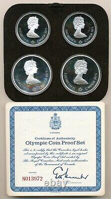 1976 Canada Olympics 4 Piece Silver Coin Set Proof Series 5