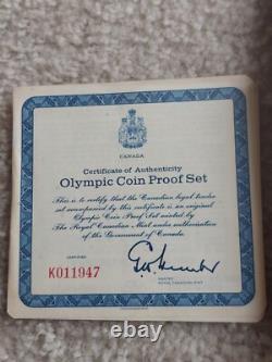 1976 Canada Olympics 4 Piece Silver Proof Coin Set With Case COA 4.4 oz ASW