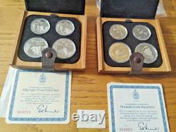 1976 Canada Olympics Silver Proof 4 Coin Set Box & COA -2 sets- 8 coins 8.6 ASW