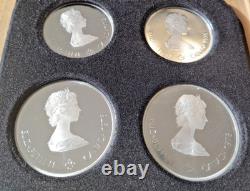1976 Canada Olympics Silver Proof 4 Coin Set Box & COA -2 sets- 8 coins 8.6 ASW