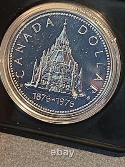 1976 Canada Silver Dollar Parliament Buildings Centennial Proof-Like Low MINTAGE