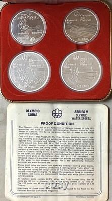 1976 Montreal Canadian Olympic Proof Full Set of 28 Silver Coins 7 Sets & Boxes