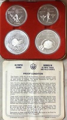 1976 Montreal Canadian Olympic Proof Full Set of 28 Silver Coins 7 Sets & Boxes