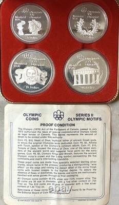 1976 Montreal Canadian Olympic Proof Full Set of 28 Silver Coins 7 Sets & Boxes