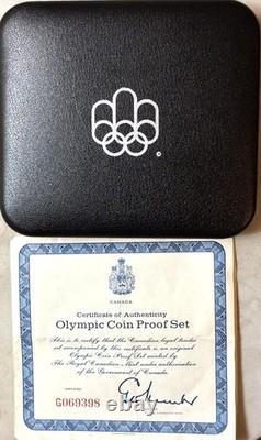 1976 Montreal Canadian Olympic Proof Full Set of 28 Silver Coins 7 Sets & Boxes