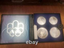 1976 Montreal Olympics 4 Coin Silver Proof Set 2 x $10 & 2 x $5 4.32oz Silver