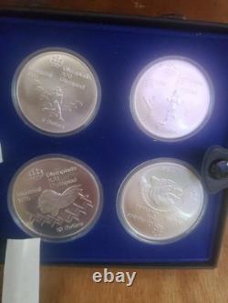 1976 Montreal Olympics 4 Coin Silver Proof Set 2 x $10 & 2 x $5 4.32oz Silver