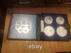 1976 Montreal Olympics 4 Coin Silver Proof Set 2 x $10 & 2 x $5 4.32oz Silver