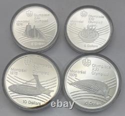 1976 Olympic Coin Silver Proof 4 Coin Set Montréal Canada