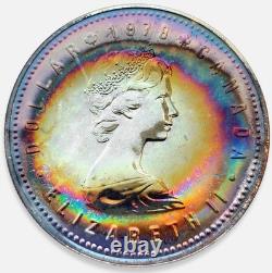 1978 $1 Canada Commonwealth Games Silver Proof Dollar Rainbow Toned High SP Grad