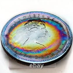 1978 $1 Canada Commonwealth Games Silver Proof Dollar Rainbow Toned High SP Grad