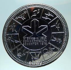 1978 CANADA UK Queen Elizabeth II Commonwealth Games Proof Silver $1 Coin i82305