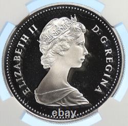1981 CANADA UK Elizabeth II Railway Train PROOF Silver Dollar Coin NGC i106331