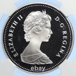 1981 CANADA UK Elizabeth II Railway Train PROOF Silver Dollar Coin NGC i106785
